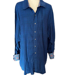 Robert Graham Cotton Long Sleeve Flip Cuffs Button Shirt Men’s 2X
